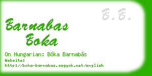 barnabas boka business card