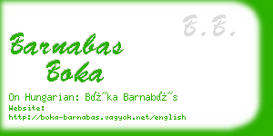 barnabas boka business card